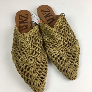 ZARA NWT woven mules